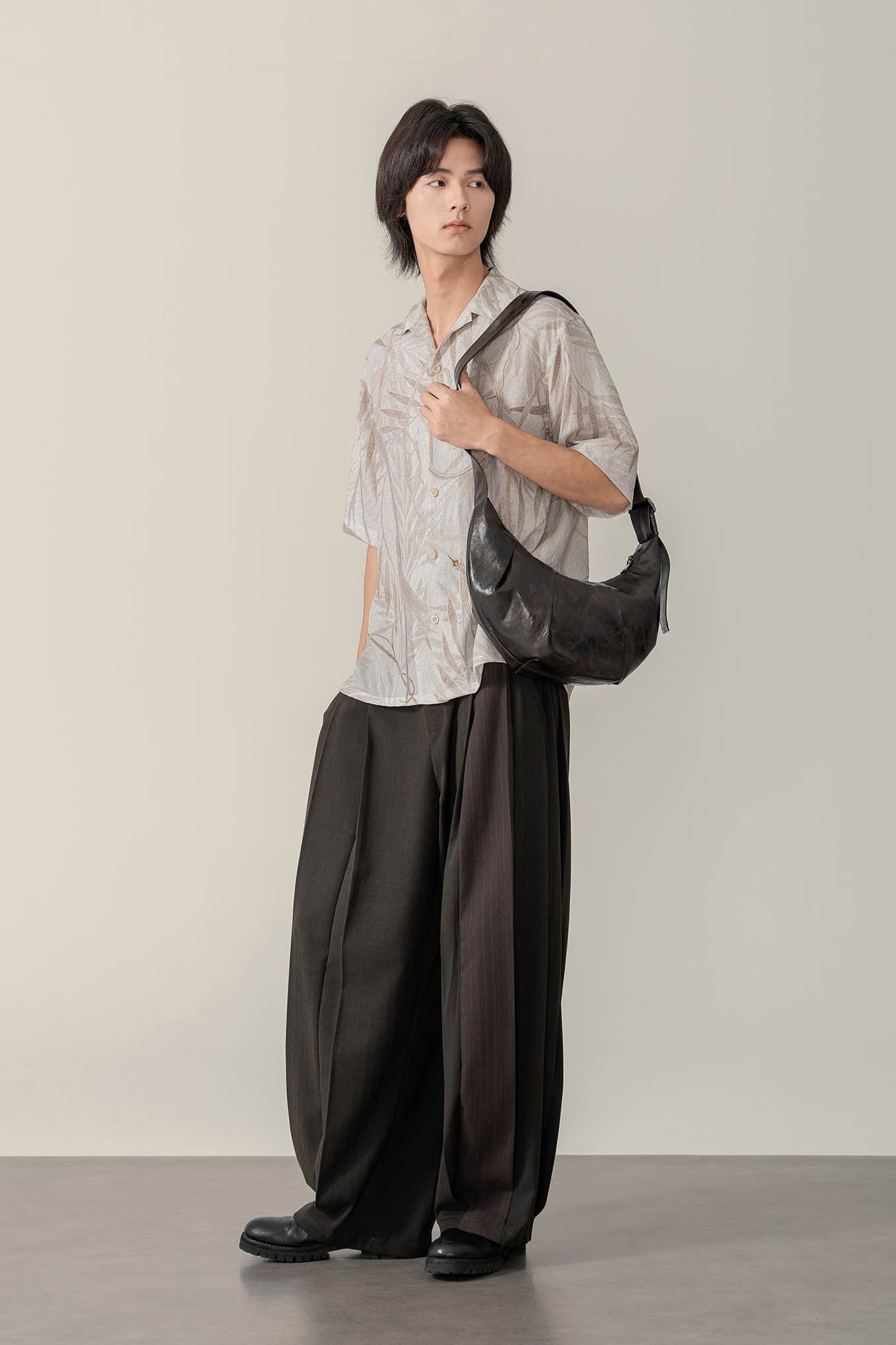 MOITIEDEPETALE Retro Foliage Half Shirt