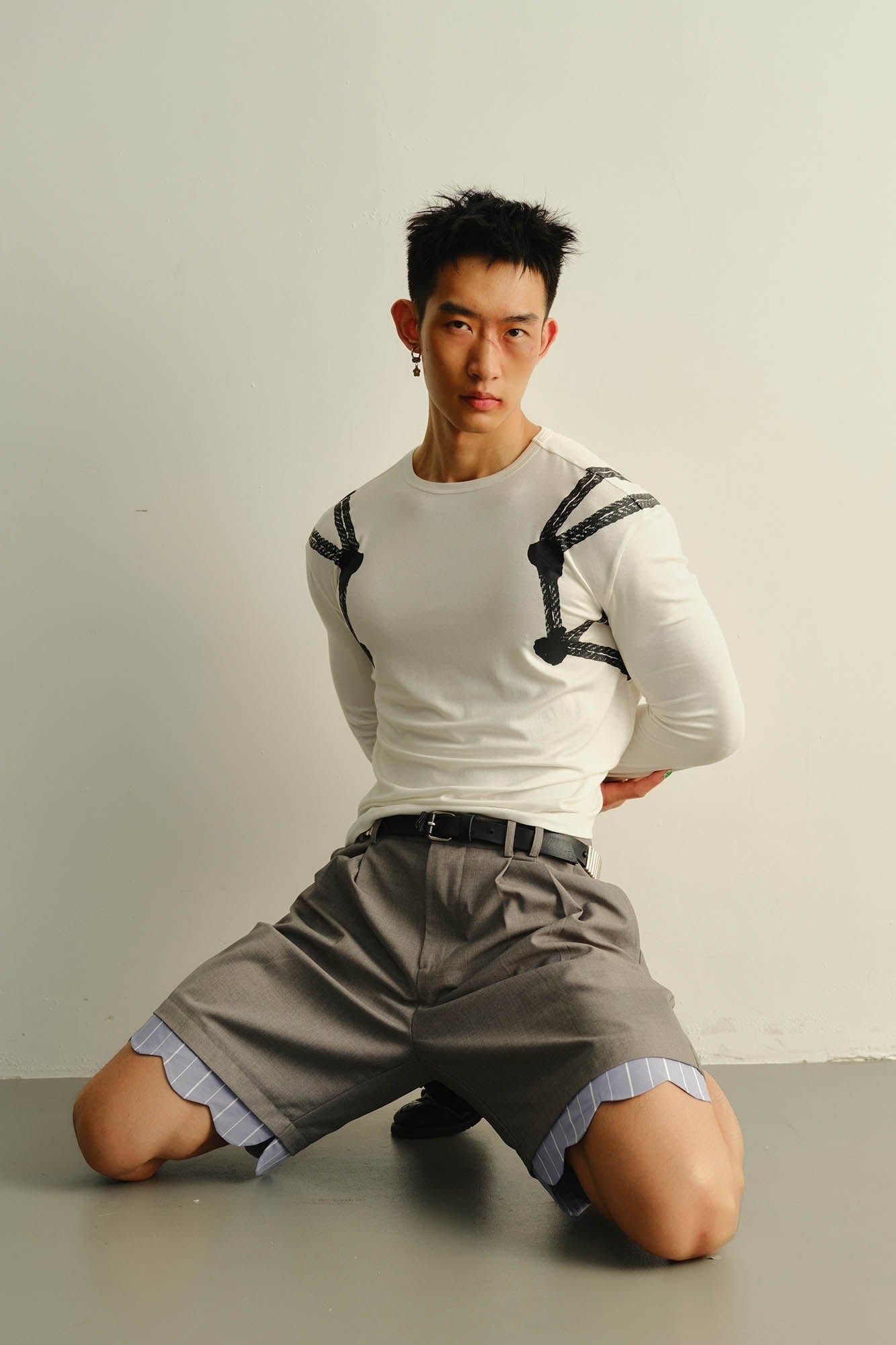 KADAKADA Harness-Strapped Graphic Long-Sleeve Tee