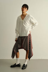KADAKADA Sweater-Reworked Striped Knit Shorts