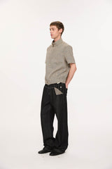 KREATE Panel Flap Plaid Pocket Jeans