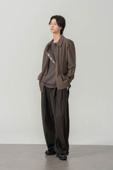 MOITIEDEPETALE Layered Asymmetrical Henley Long-Sleeve Tee