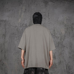 UNDERWATER Distressed Embroidery T-Shirt Light Sand