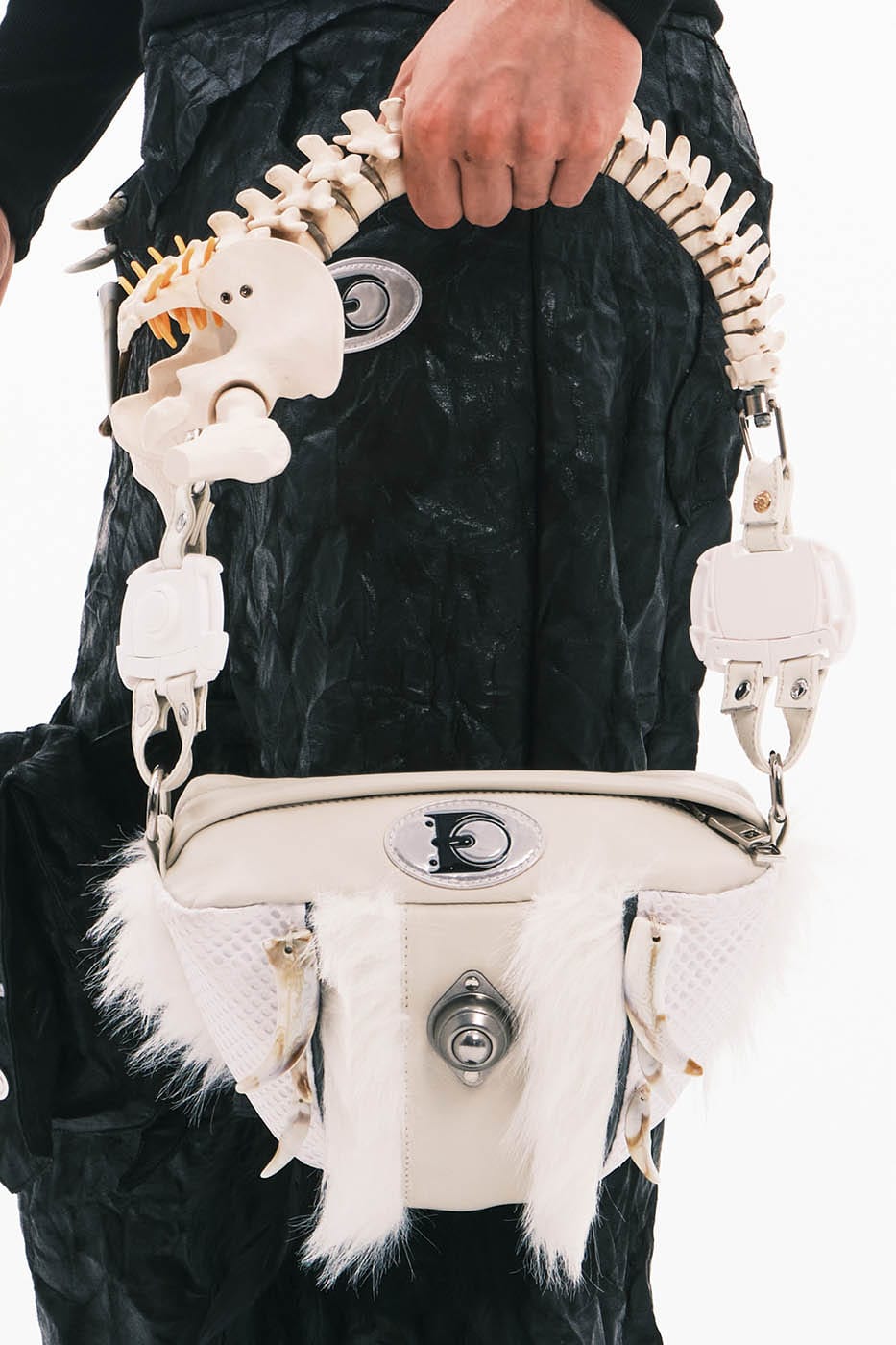 EMBRYO Skeleton Faux Fur Handbag