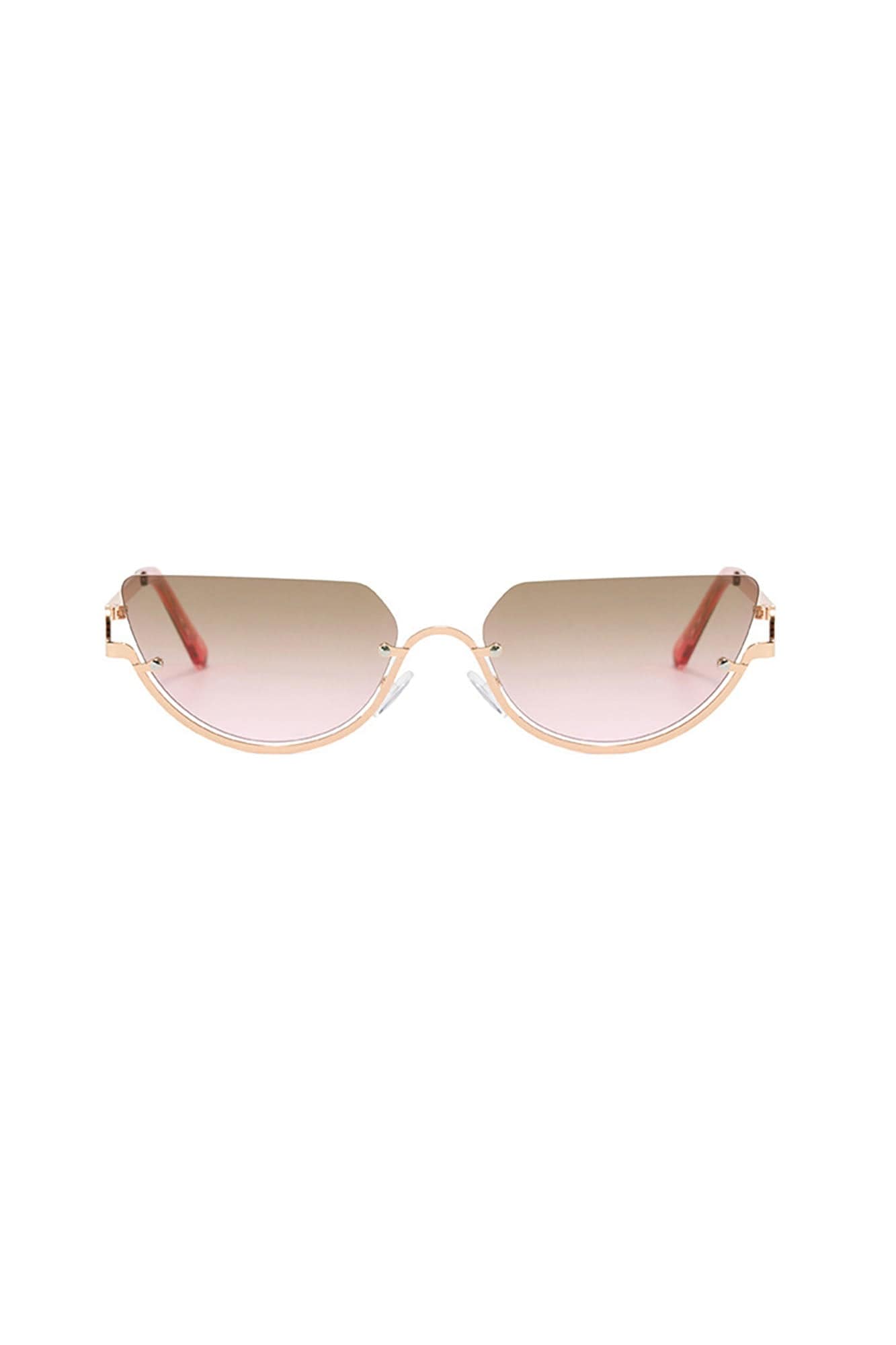 DAMAGE ASIA Semi-Oval Half-Rim Curved Frame Glasses