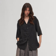 ILNya Nieternite Nifutur Washed Deconstructed Paneled Pleated Shirt