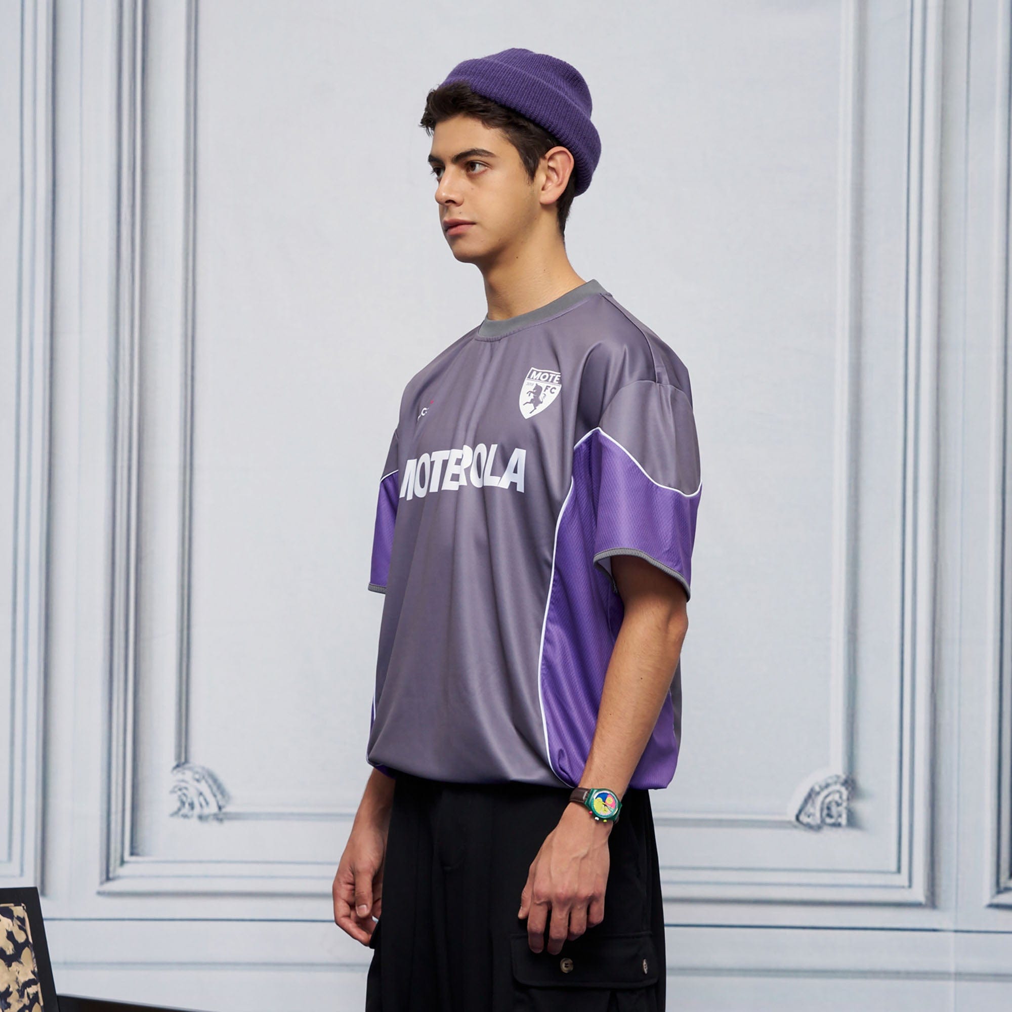 UNLIMITED MOTE x glucose by RMK Contrast Spliced Drawstring Hem Jersey
