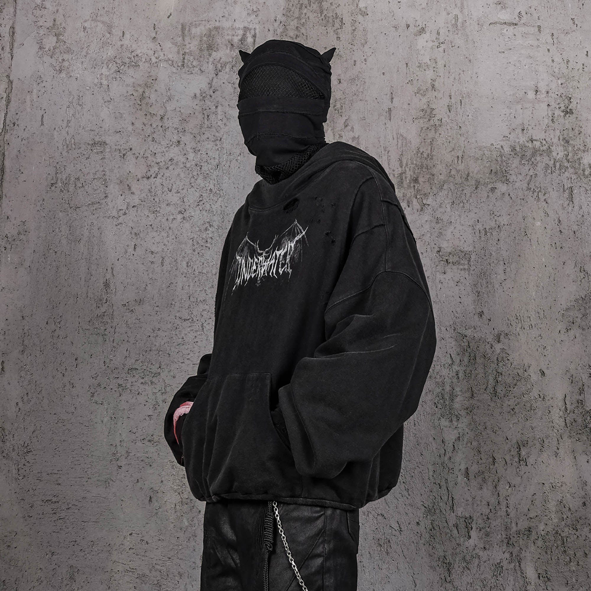 UNDERWATER Hellbound Wing Distressed Elevated Hoodie