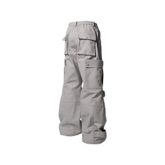 RELABEL Multi-Pocket Oversized Workwear Cargo Pants Gray
