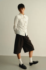 KADAKADA Asymmetrical Multi-Buckle Tailored Fit Shirt