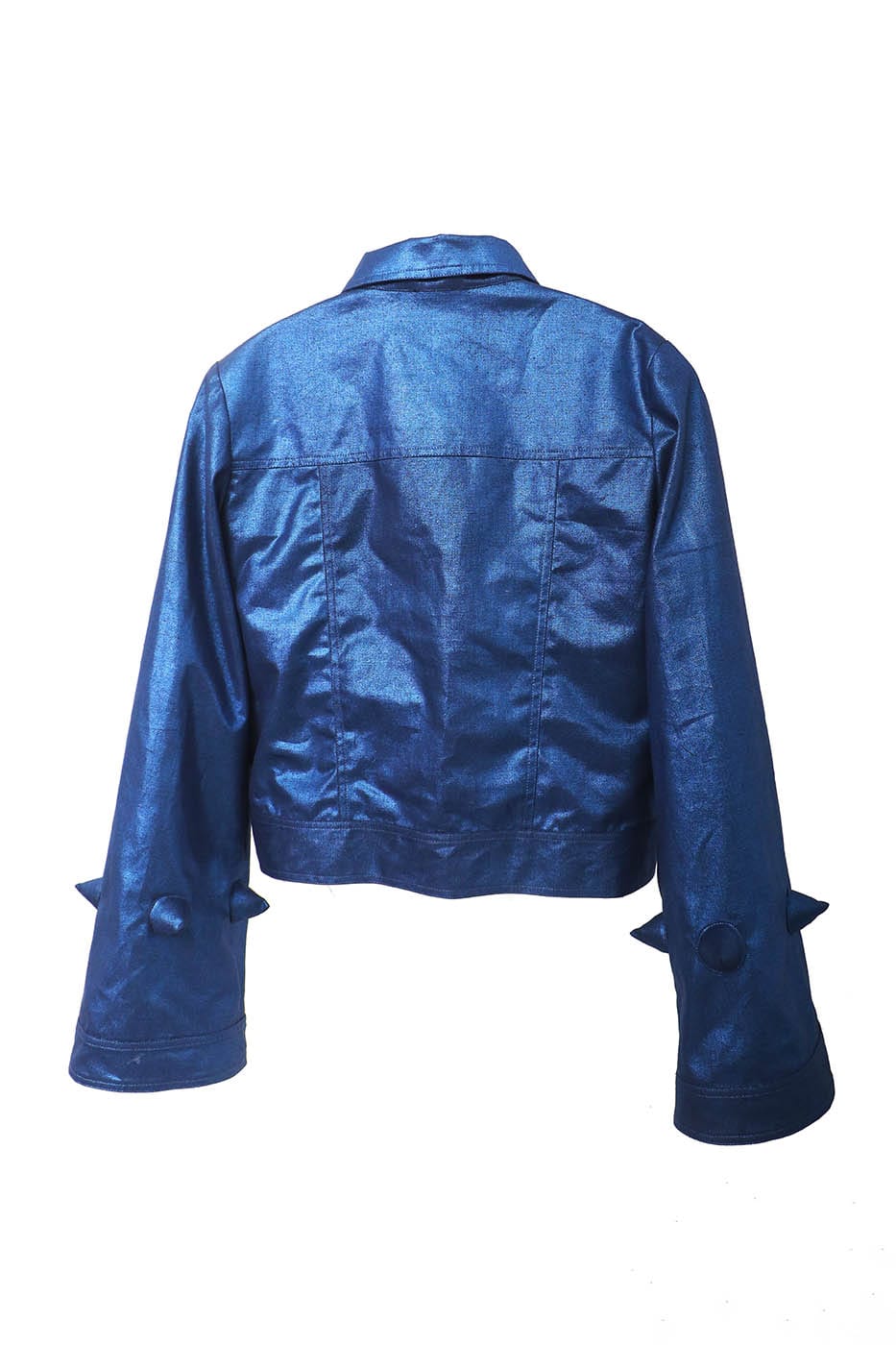 EMBRYO Metallic Sheen Embossed Spiked Sleeve Jacket