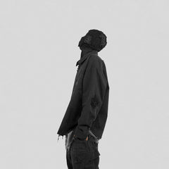 UNDERWATER Ripped Overshirt Black