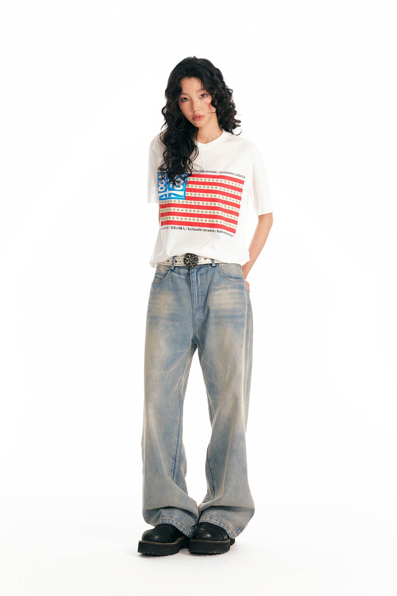 1997 POSTOFFICE Essential Washed Wide-Leg Jeans