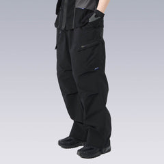 SILENSTORM Multi-Pocket Drawstring Crinkled Pants