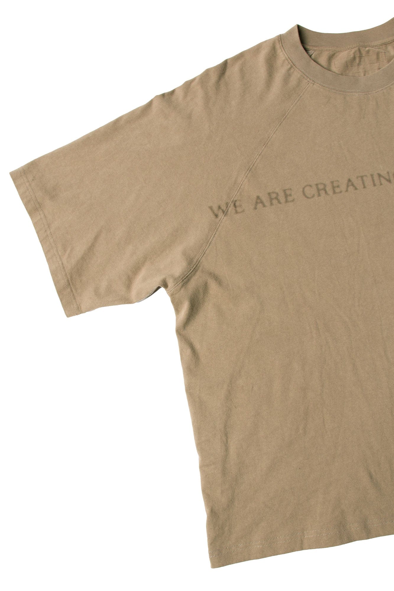 RELABEL Slogan Washed Spliced Raglan T-Shirt