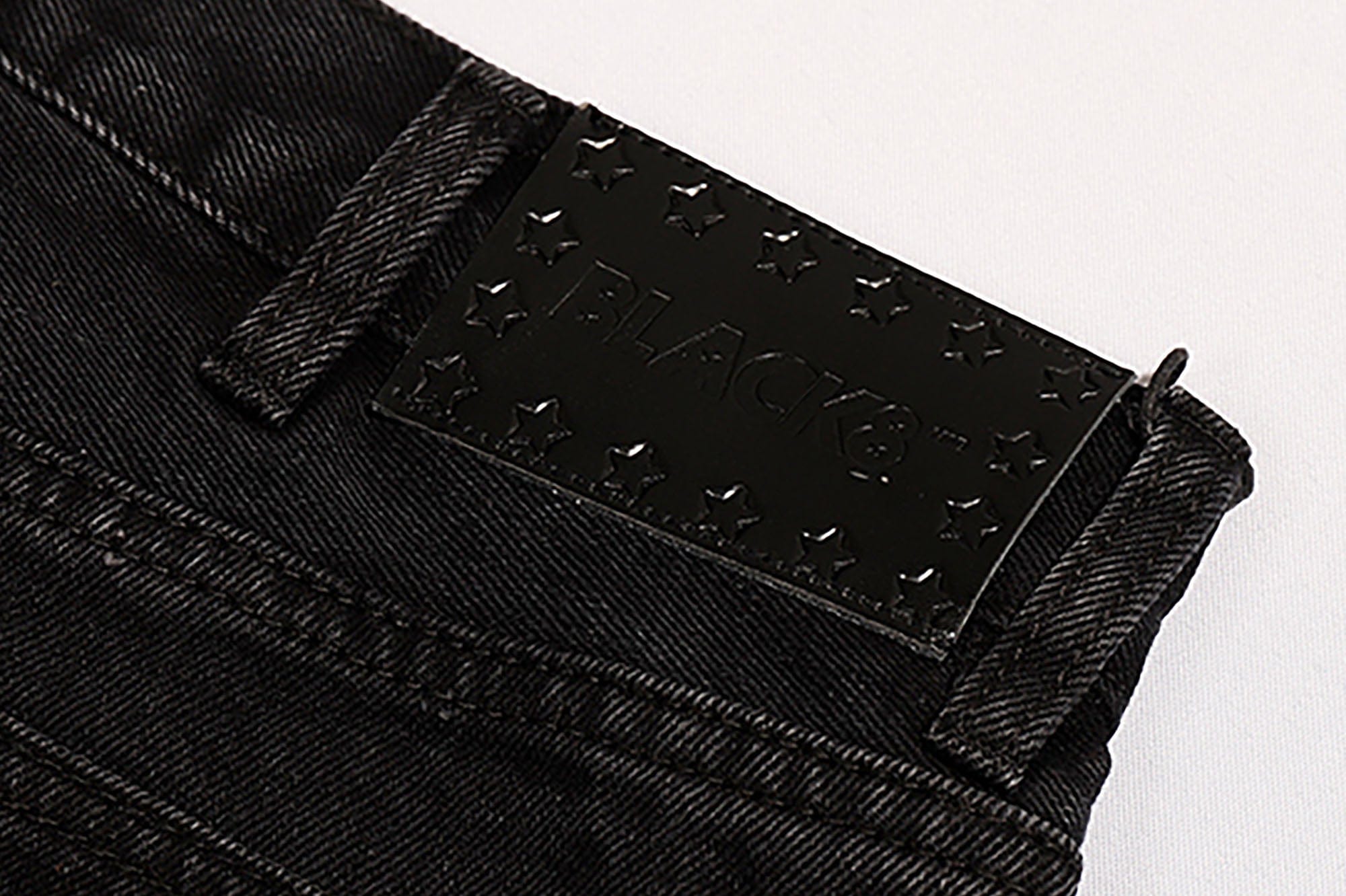 BLACK8MOB Ripped Splatter Straight-Leg Jeans