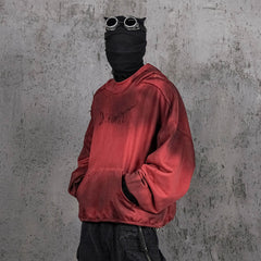 UNDERWATER Ashen Ember Distressed Elevated Hoodie Red