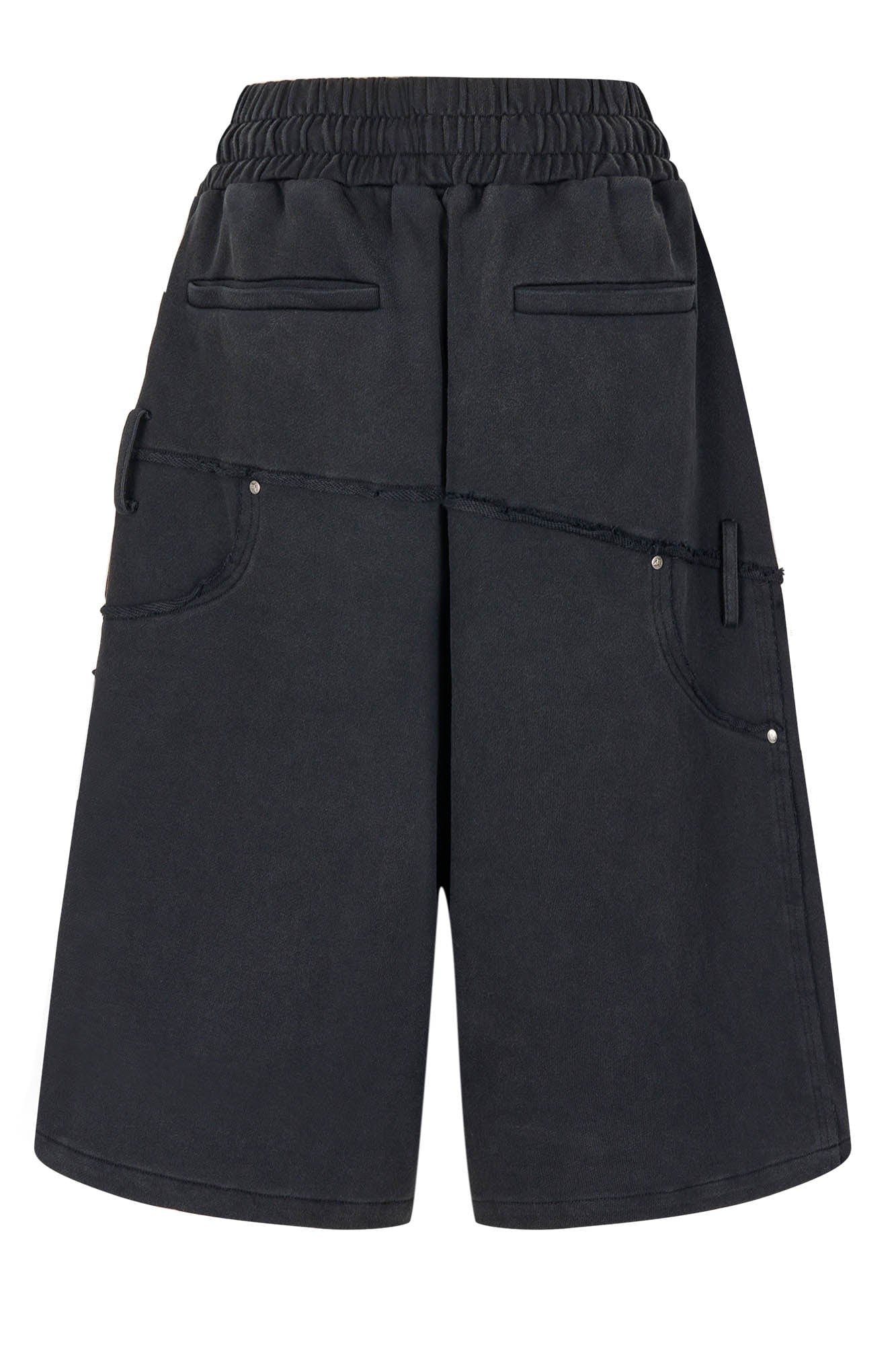 SAVAGEGROWTHWORLD Slanted Spliced Drawstring Baggy Shorts