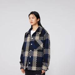 BONELESS Contrast Tweed Plaid Jacket