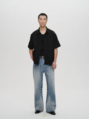 CATSSTAC Frost-Washed Wide-Leg Flared Jeans