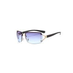 DAMAGE ASIA OPTICALS Semi-Rim Square Gradient Sunglasses