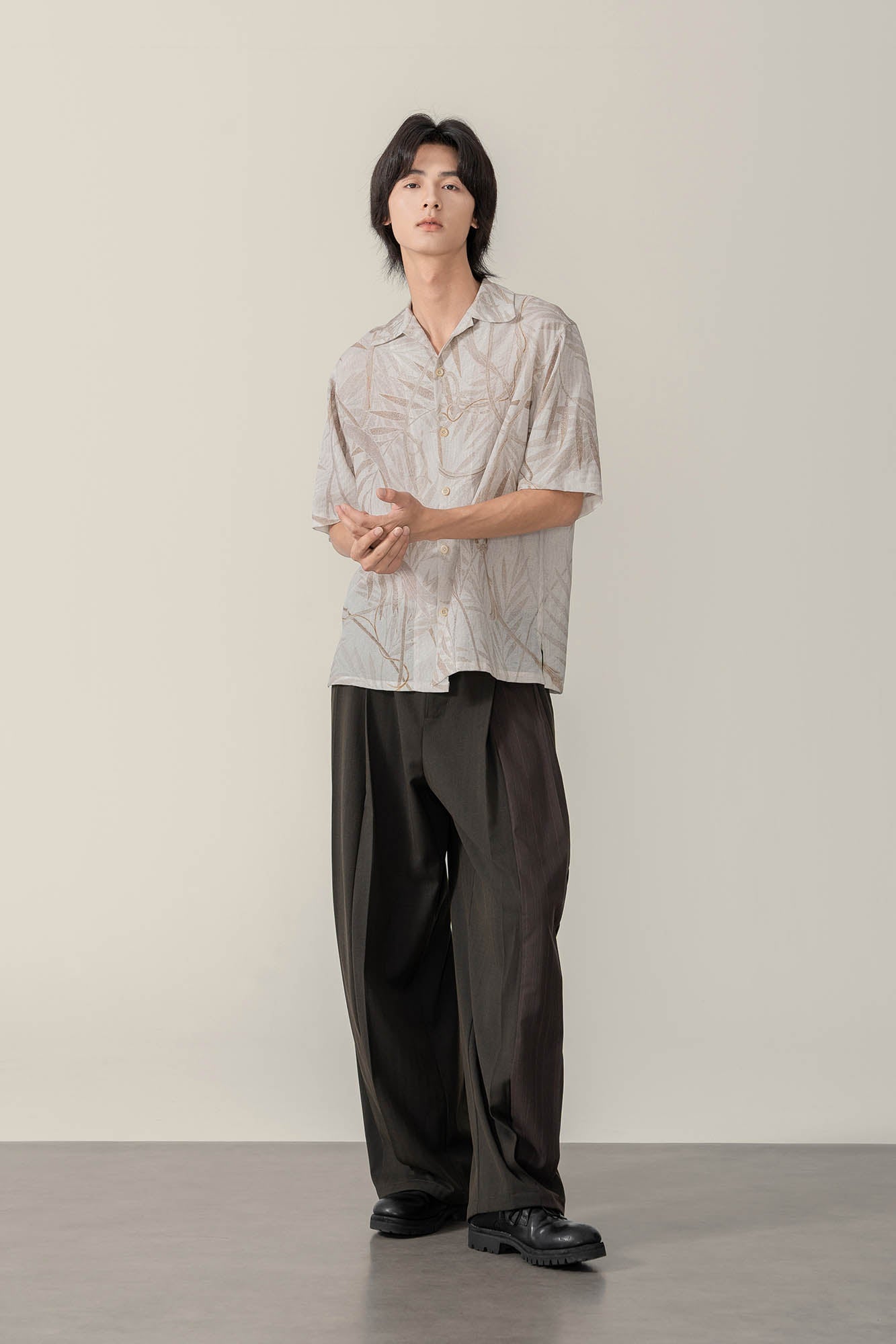 MOITIEDEPETALE Retro Foliage Half Shirt