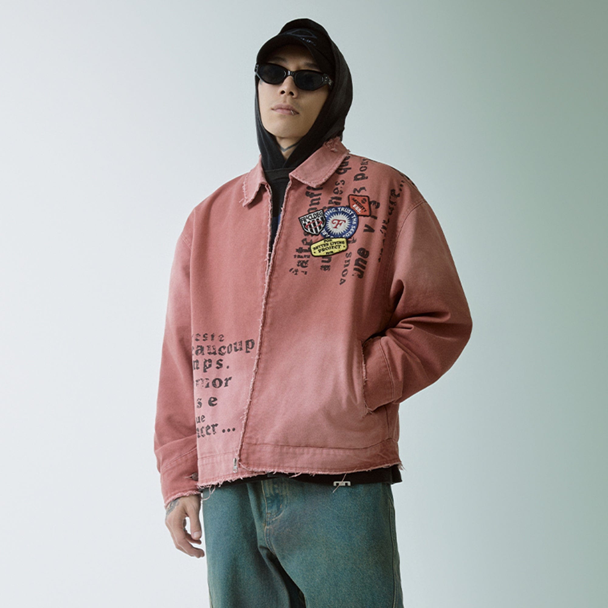F2CE Distressed Badge Patchwork Jacket