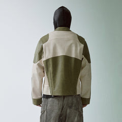 F2CE Modern Deconstructed Faux Leather Biker Jacket