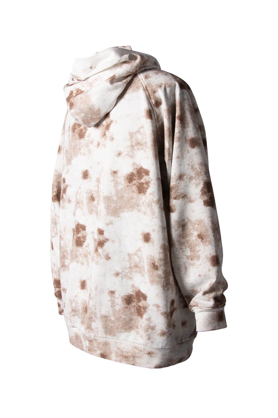 RELABEL Washed Cement-Dyed Double-Hat Zip-Up Hoodie