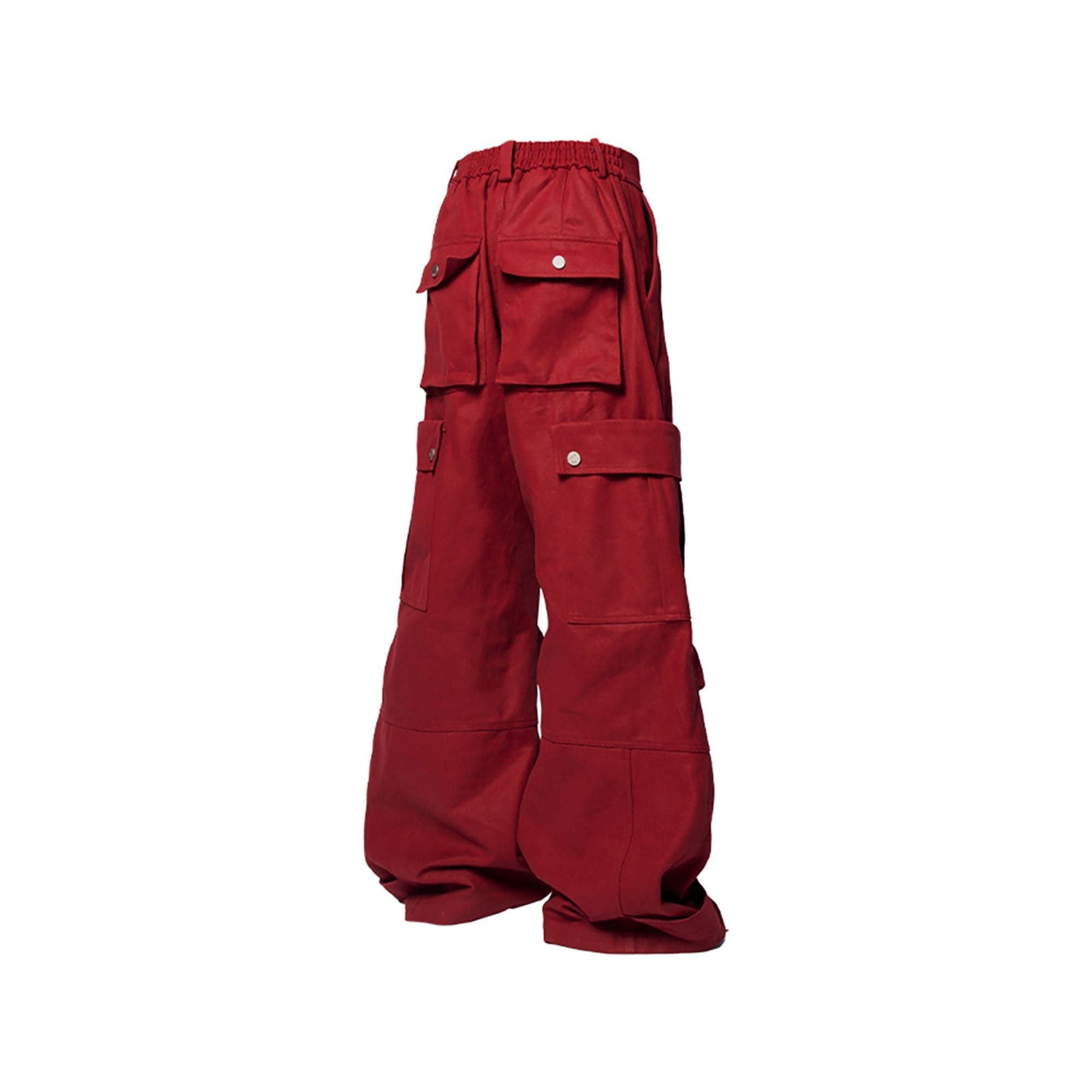 RELABEL Multi-Pocket Oversized Workwear Cargo Pants Red