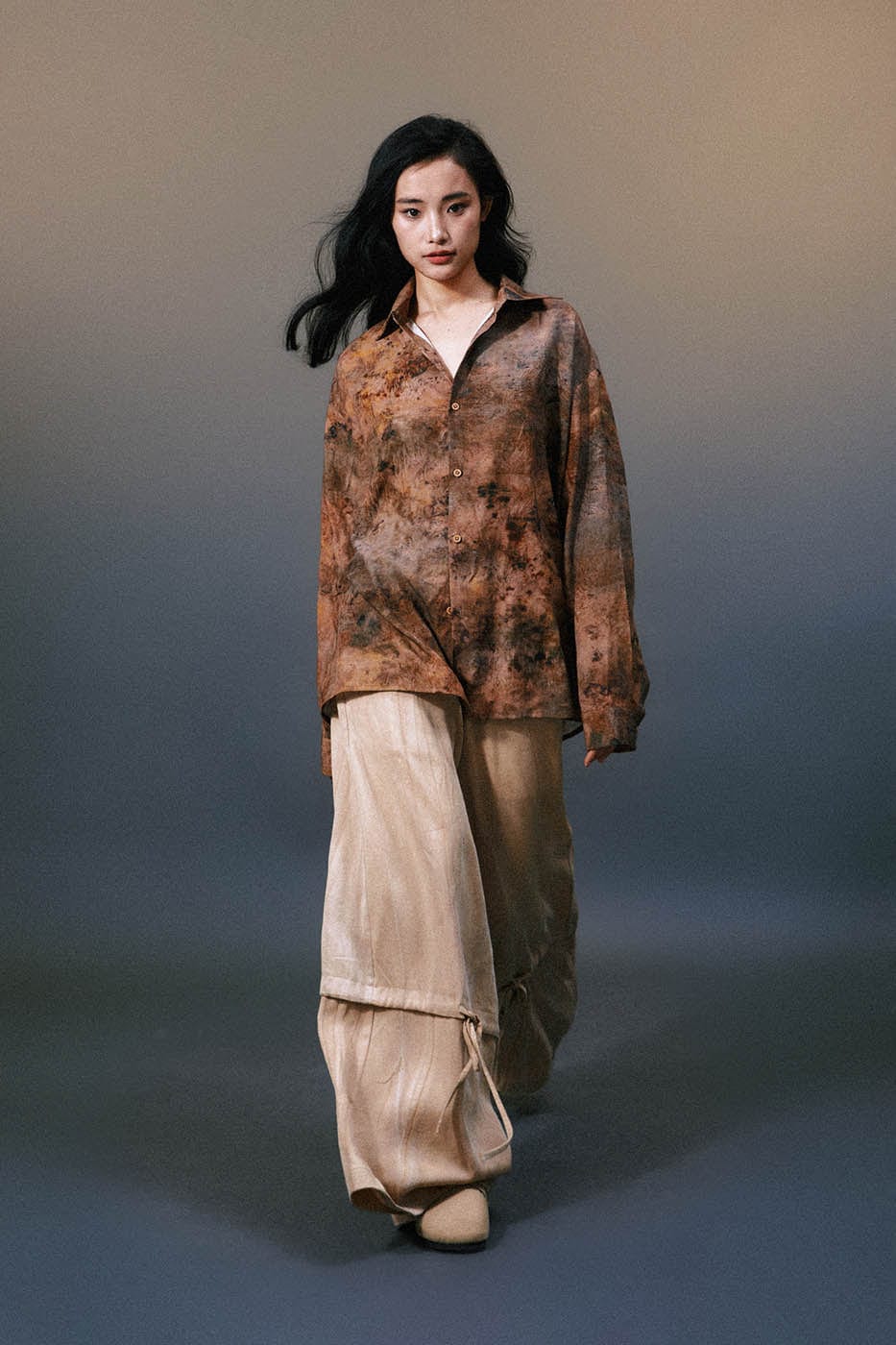 1997 POSTOFFICE Spliced Drawstring Wide-Leg Pants