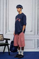 UNLIMITED MOTE Pleated Wide-Leg Drawstring Shorts Rose Pink