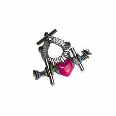 ILLUSORY Time Machine Neon Heart Spiral Coil Ring