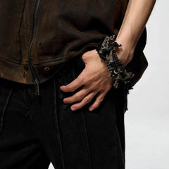 ILLUSORY x FLYERRER Distressed Metal Fabric Bracelet