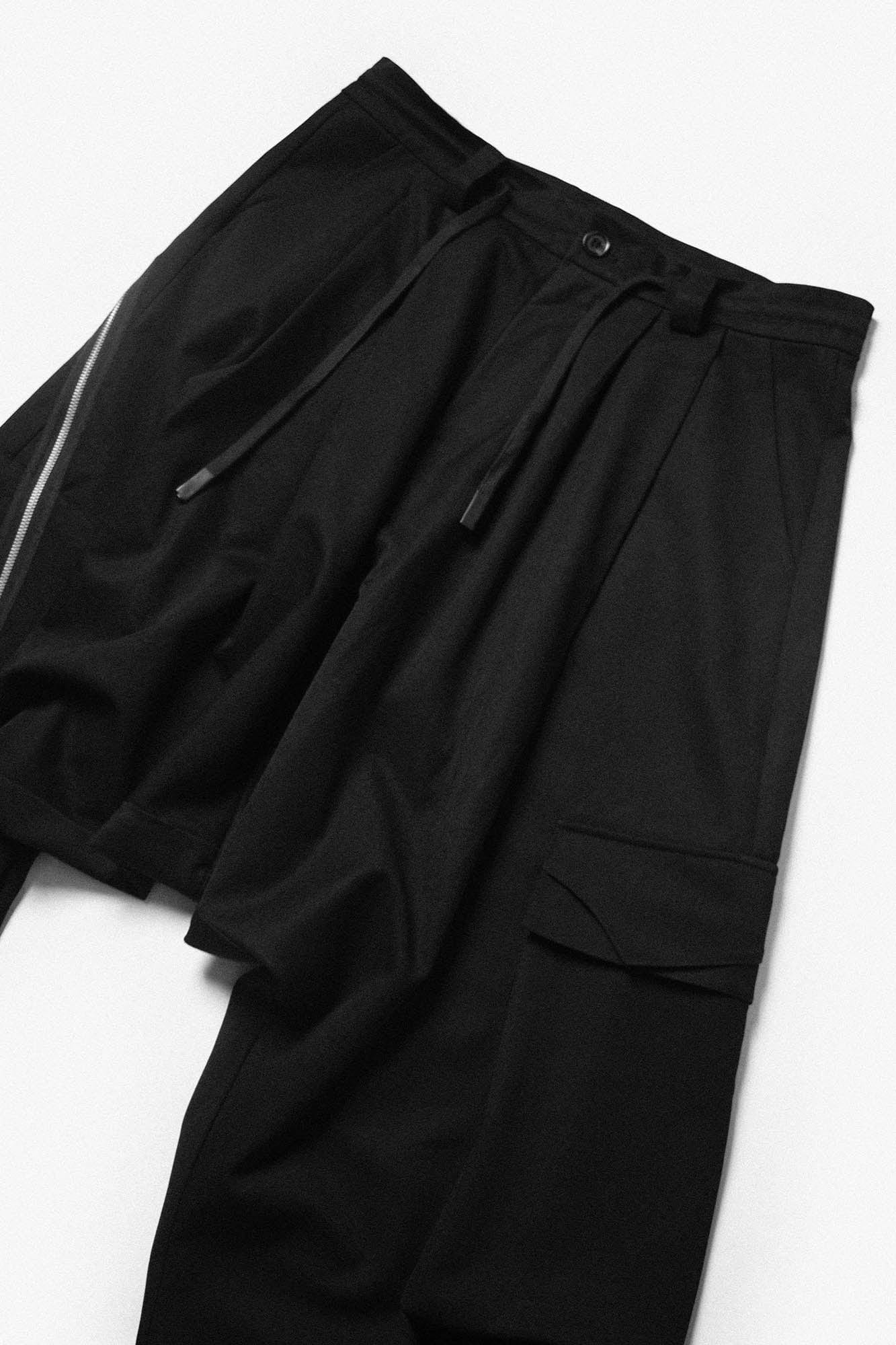 RELABEL Drop-Crotch Pleated Wide-Leg Pants