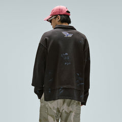 F2CE Layered Raw-Edge Racing Logo Hoodie