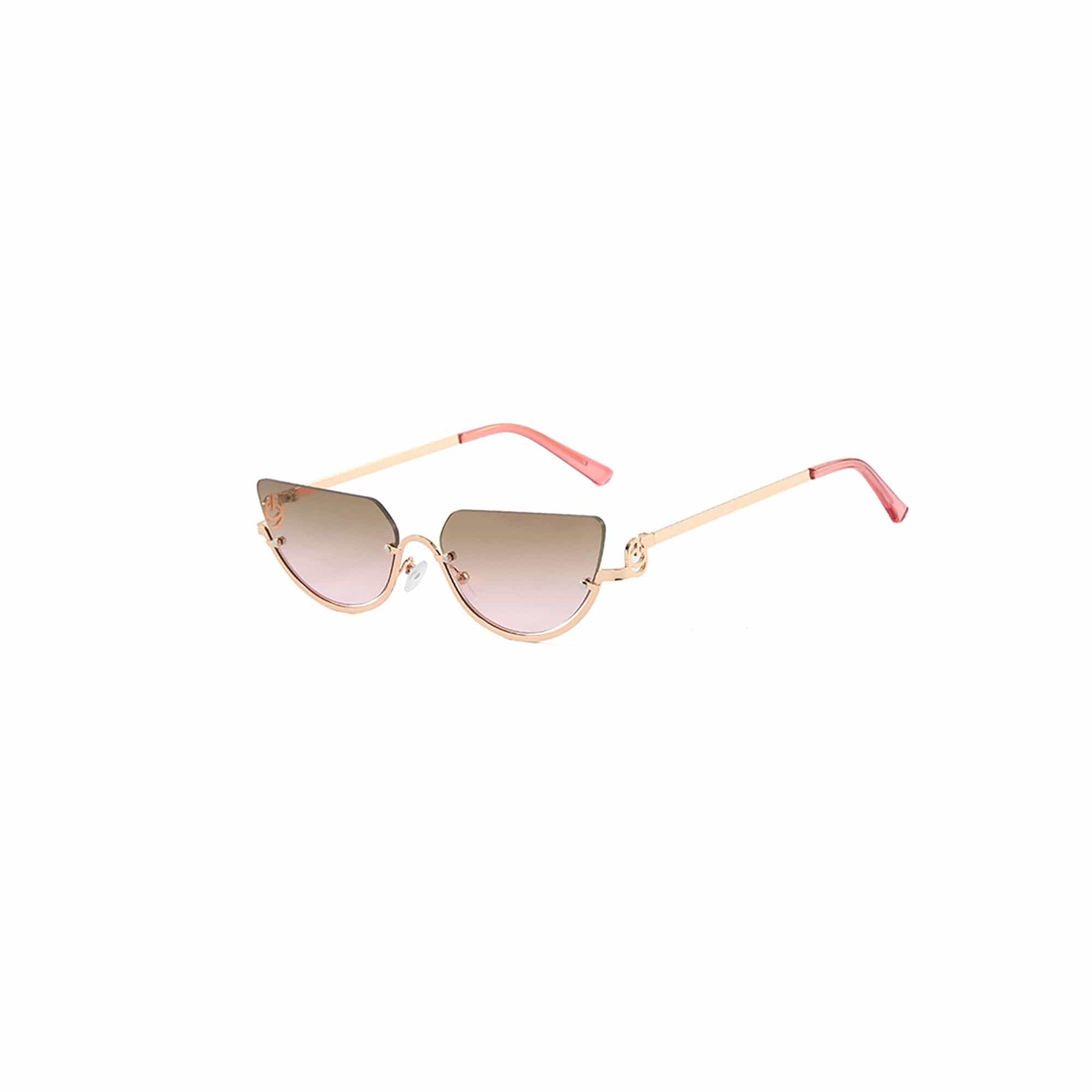DAMAGE ASIA Semi-Oval Half-Rim Curved Frame Glasses