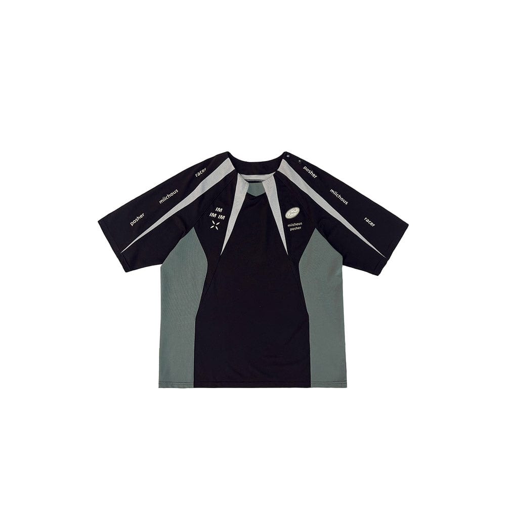 MIICHOUS Racing Contrast Spliced Quick-Dry Raglan T-Shirt