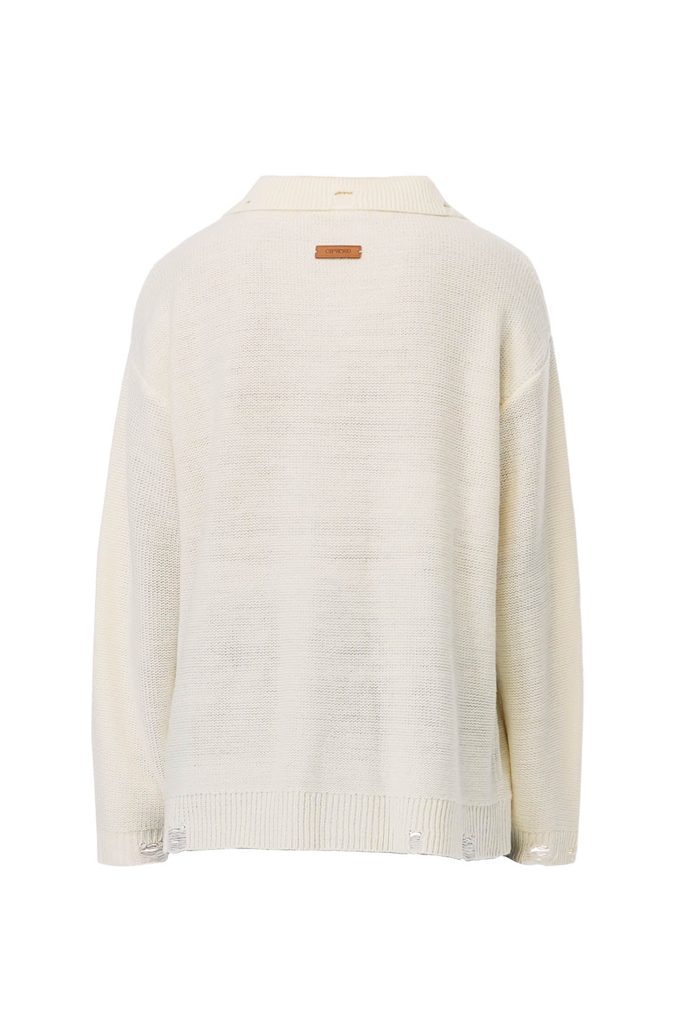OIPWORD Spring Flower Distressed Cardigan