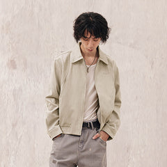 IN EXISTENCE Curved Spliced Smooth Harrington Jacket