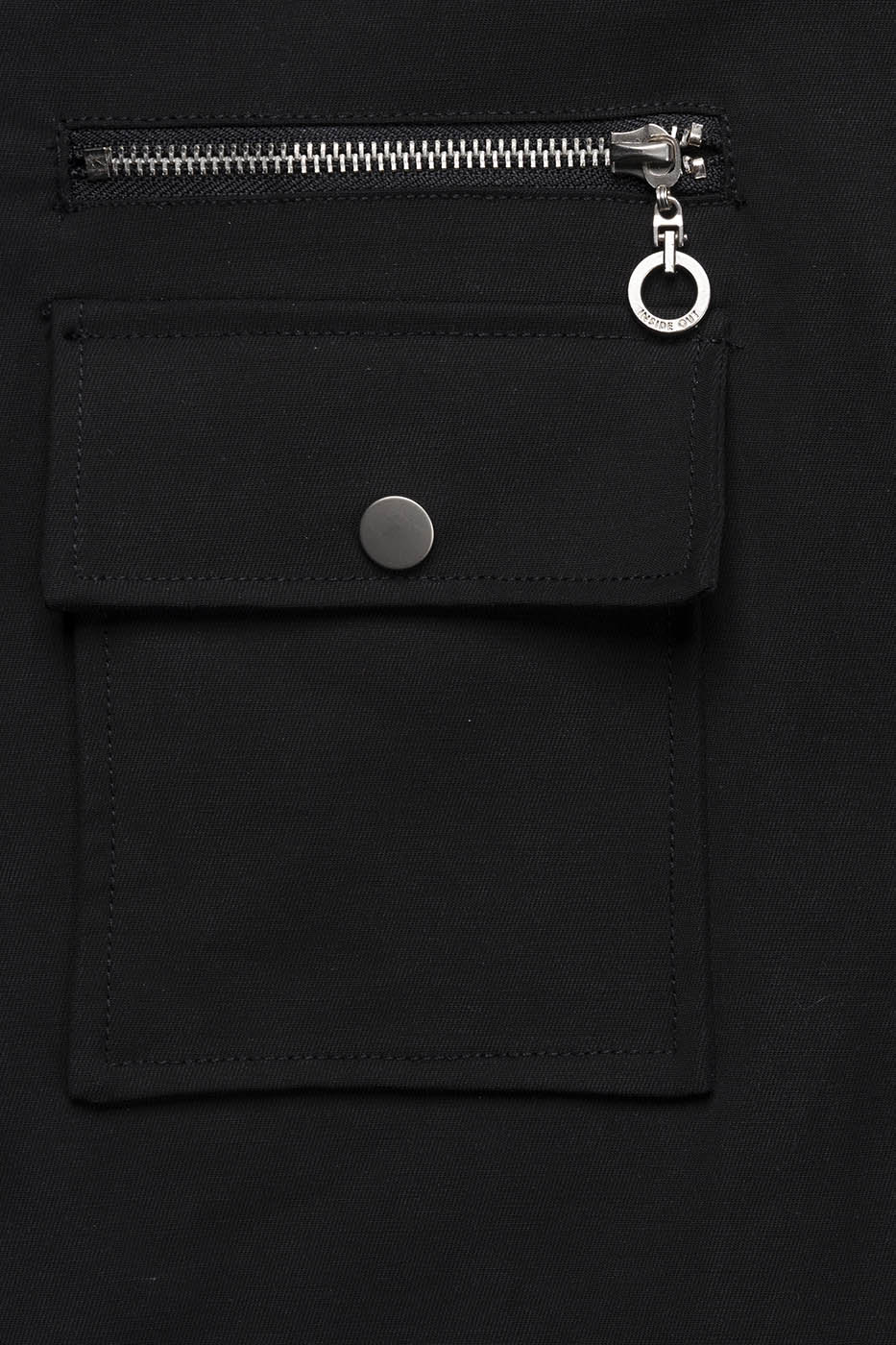 INSIDE OUT Asymmetrical Curved Zippered Jacket