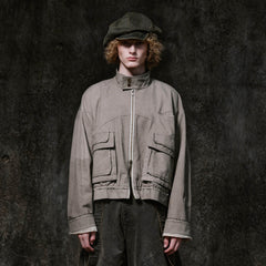 ILNya Nieternite Nifutur Arc Spliced Layered Raw-Edge Utility Jacket