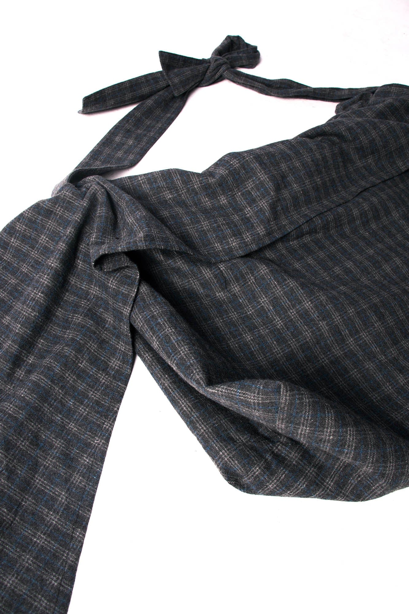 RELABEL Plaid Wool-Blended Knot Handle Hobo Bag