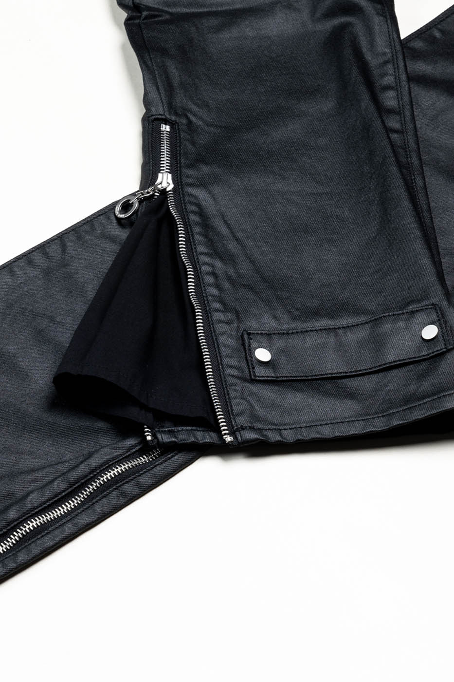 INSIDE OUT Multi-Zipper Rivet Pants