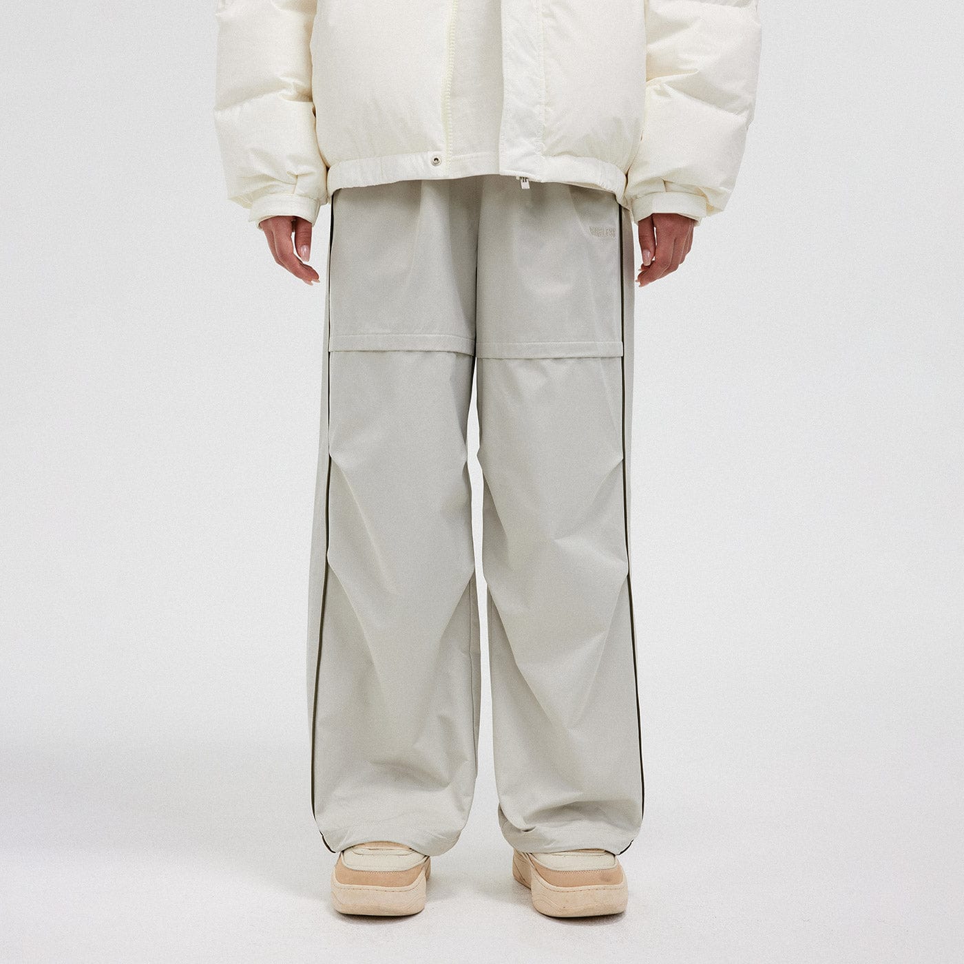 BONELESS Paneled Crinkled Parachute Pants