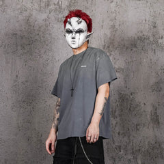 UNDERWATER Washed Ripped Gradient T-Shirt Blue