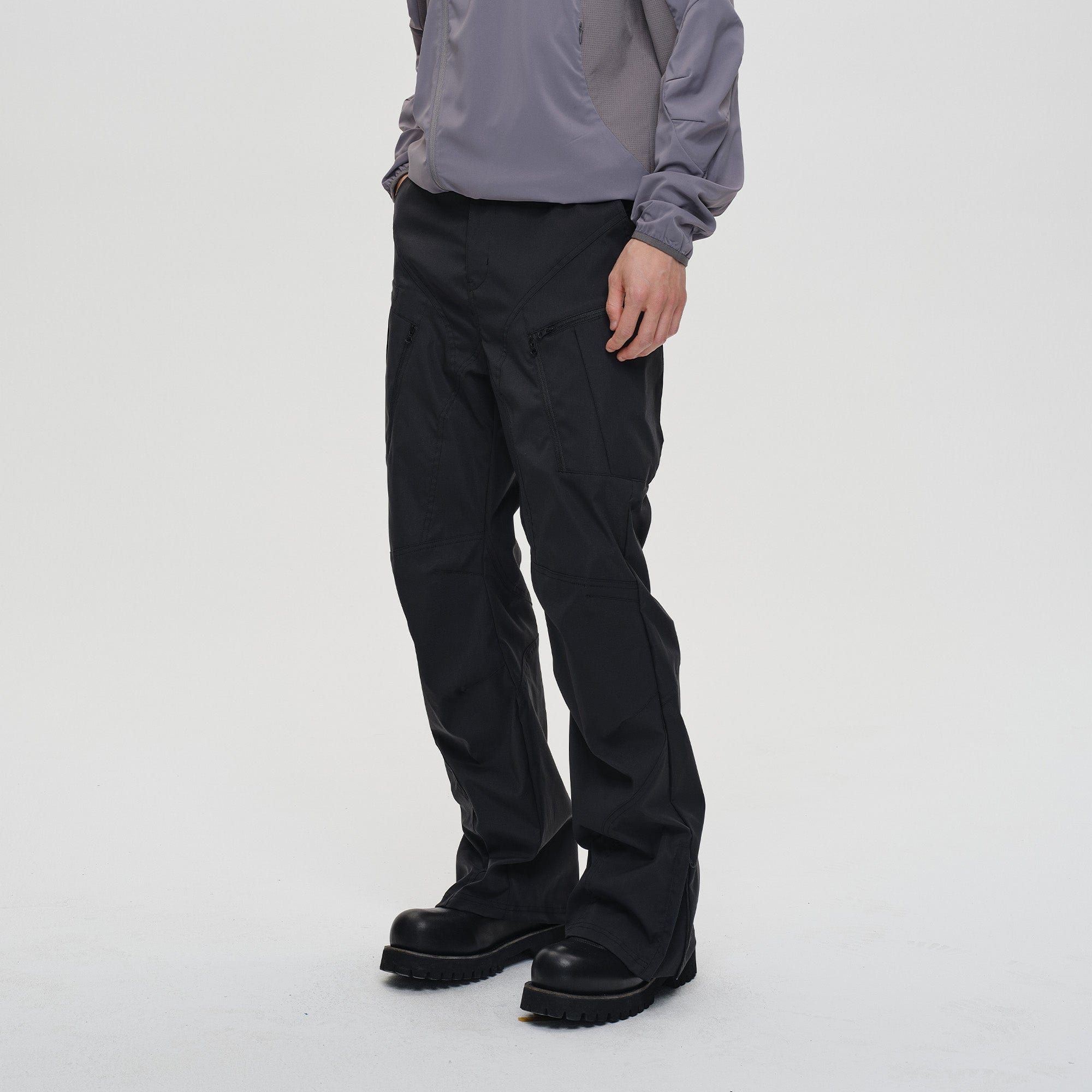 CATSSTAC Tech Paneled Zipper Pockets Elastic Waist Pants