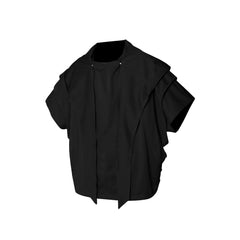 RELABEL Detachable Hood Layered Sleeve T-Shirt