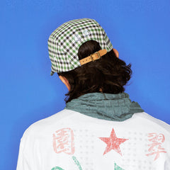TRECLUB Plaid Patch Embroidered Cap