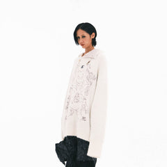 EMBRYO Devil Mohair Bone Turtleneck Sweater