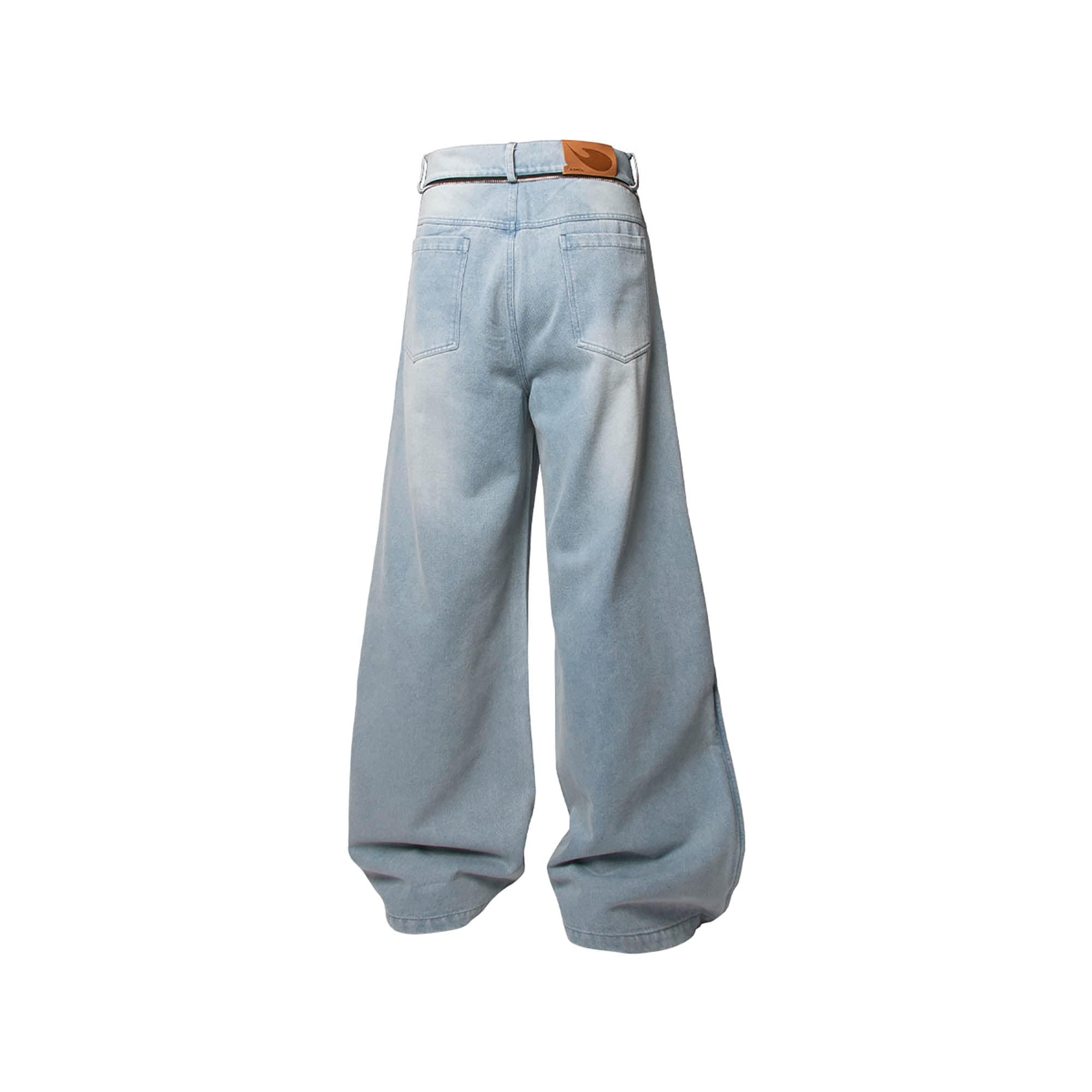 RELABEL Washed Puddled Wide-Leg Jeans